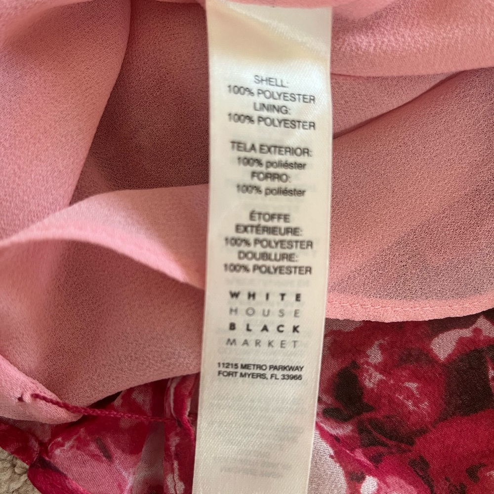 White House Black Market Pink Floral Top - Picture 4 of 5